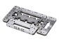 Machined stainless steel fixture components with precision holes and locating surfaces