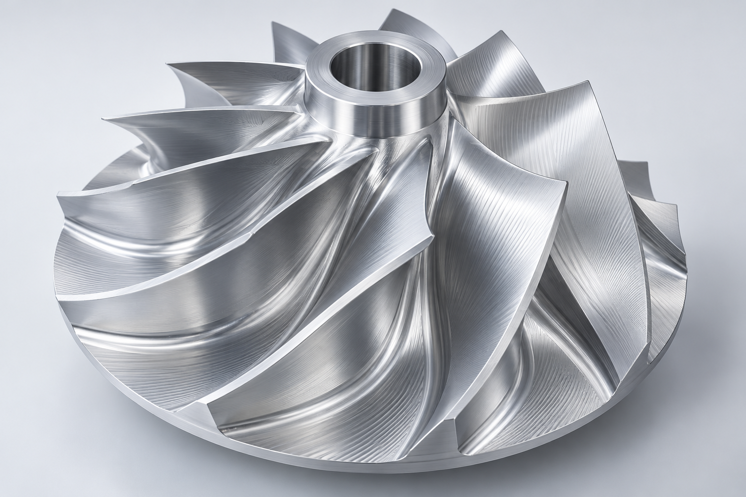 Illustrative complex machined impeller